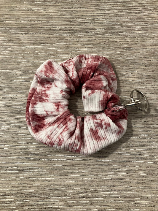 Burgundy tie dye scrunchie keychains