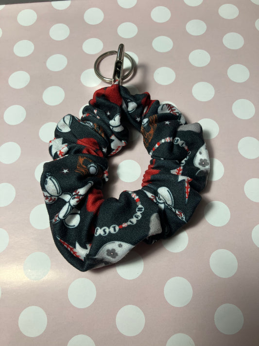 Baseball fan scrunchie keychain