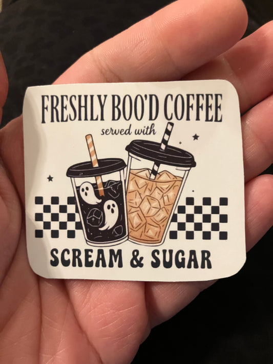 Freshly boo’d coffee stickers