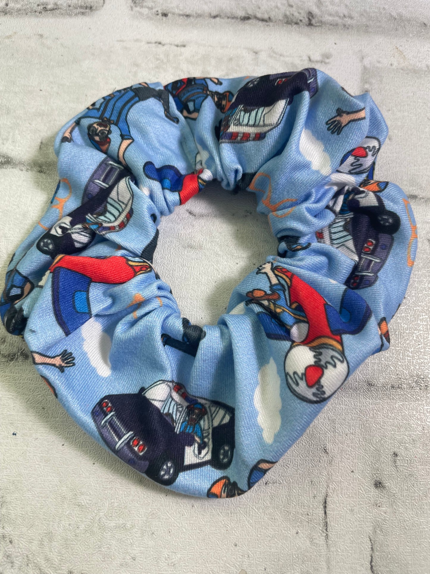 Blue orange guy scrunchies💜