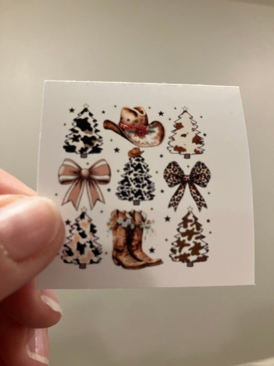 Cow tree and bows stickers