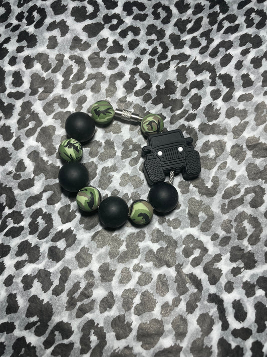 Camo black off road tumbler charms