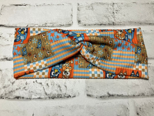 Orange and blue dogg child headbands