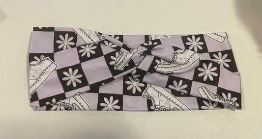 Purple floral shoes child headband💚