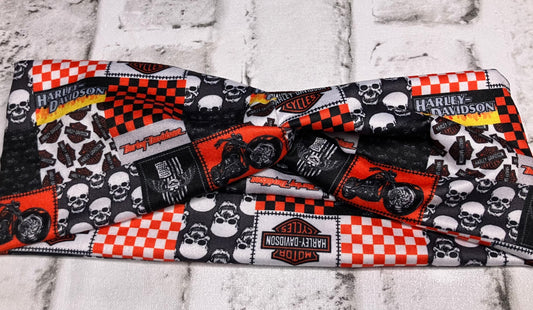 Orange motorcycle patchwork child headbands