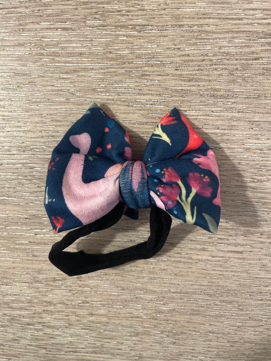 Pink Dino nylon bow🧡