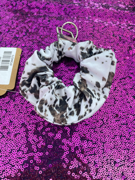 Western cow scrunchie keychains