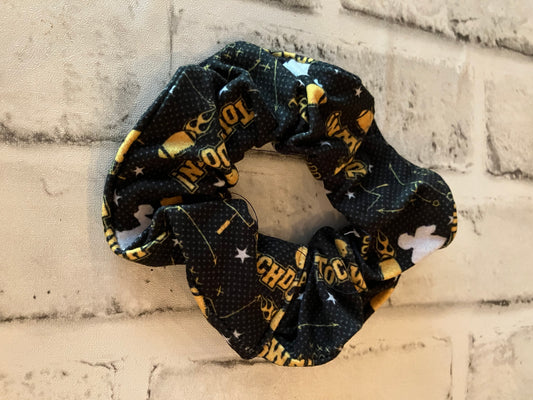 Gold and black scrunchies