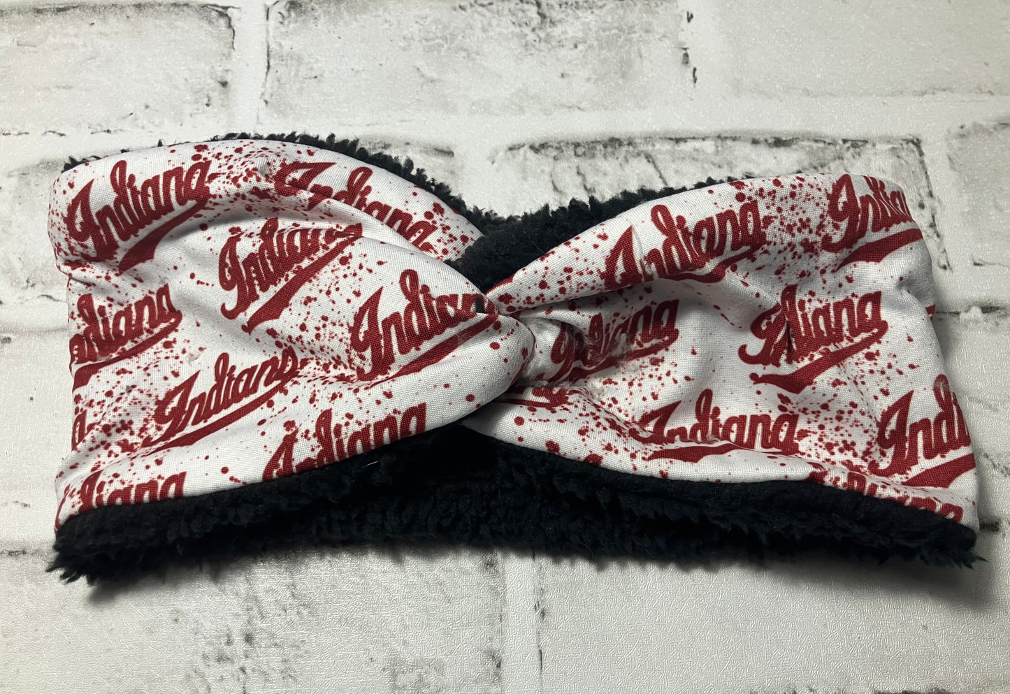 Indiana paint splatter adult ear warmer