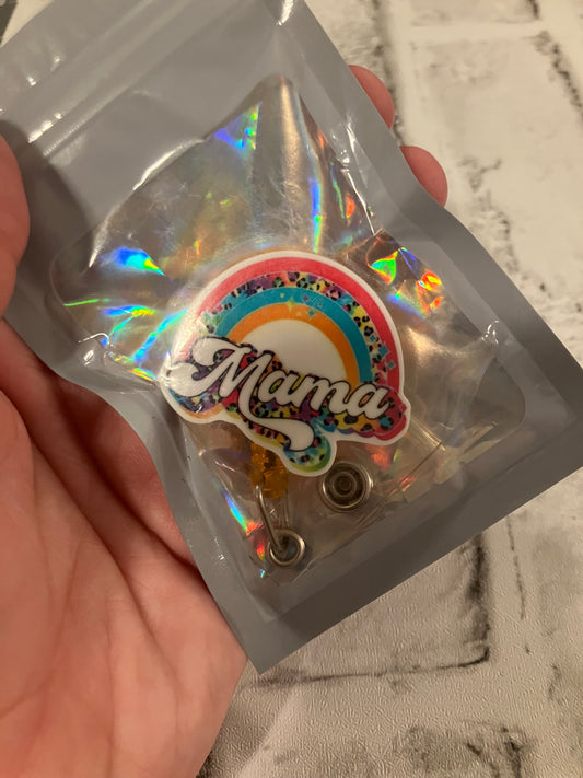 Mama rainbows badge reels