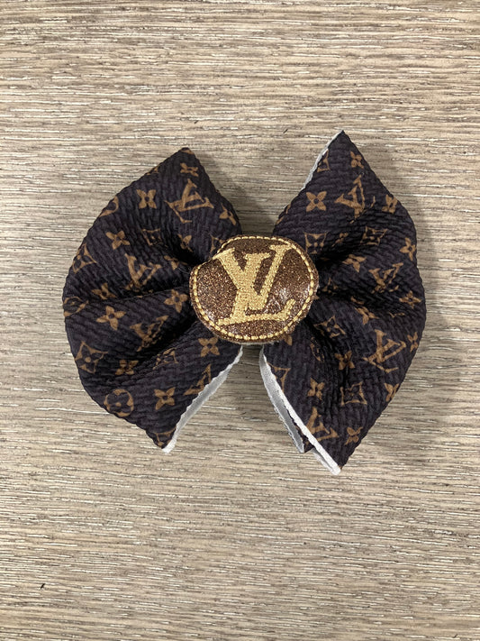 High end brown clip bow