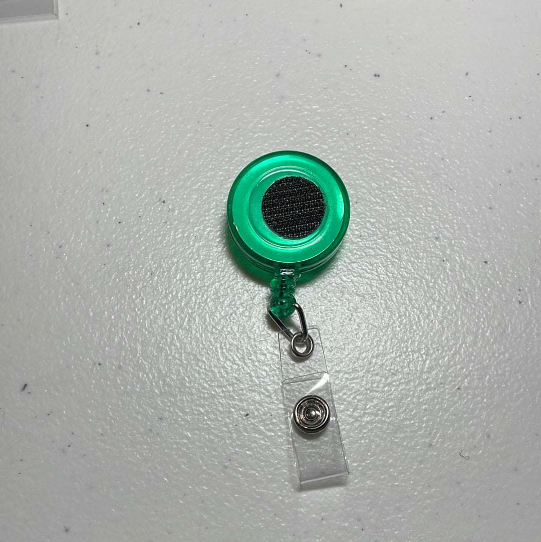 Green clear badge reel base