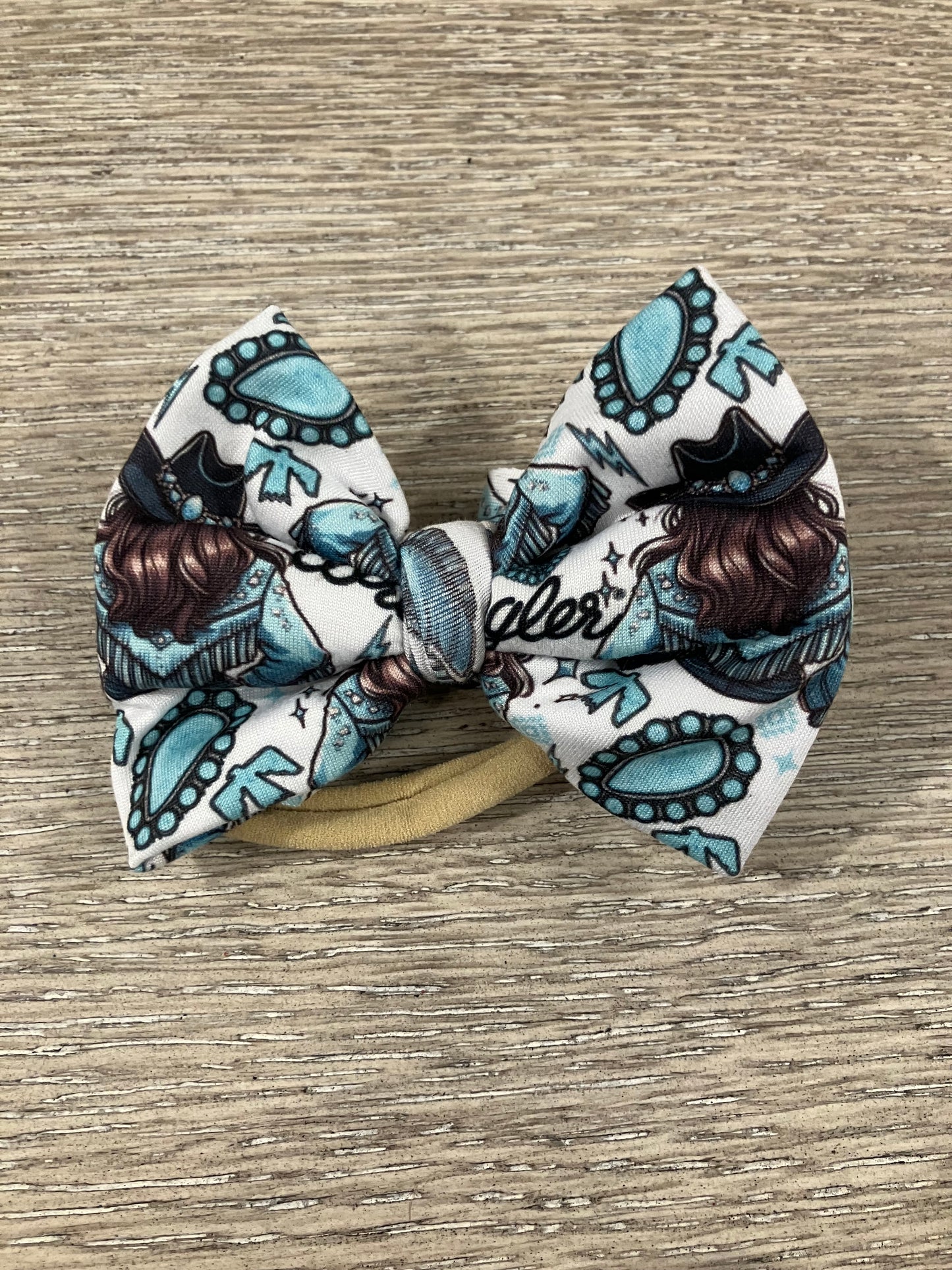 Blue Jean cowgirl nylon bow