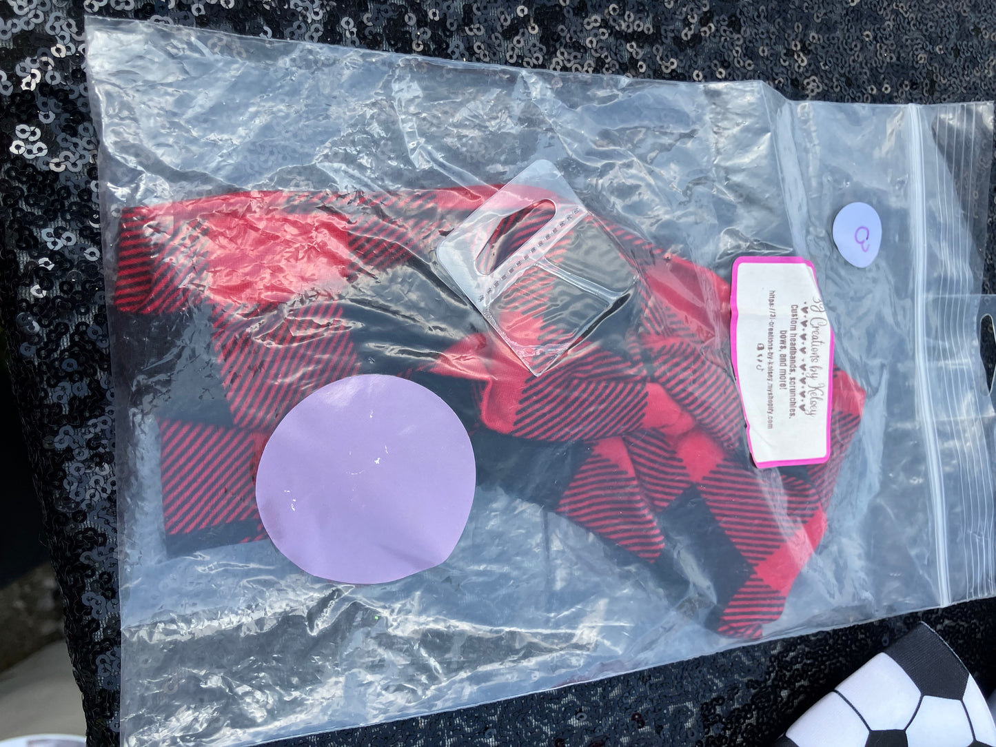 Buffalo plaid child headbands