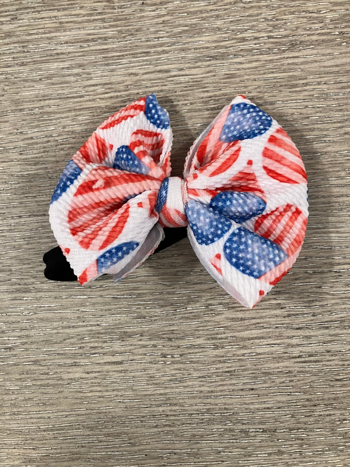 Patriotic hearts nylon bows