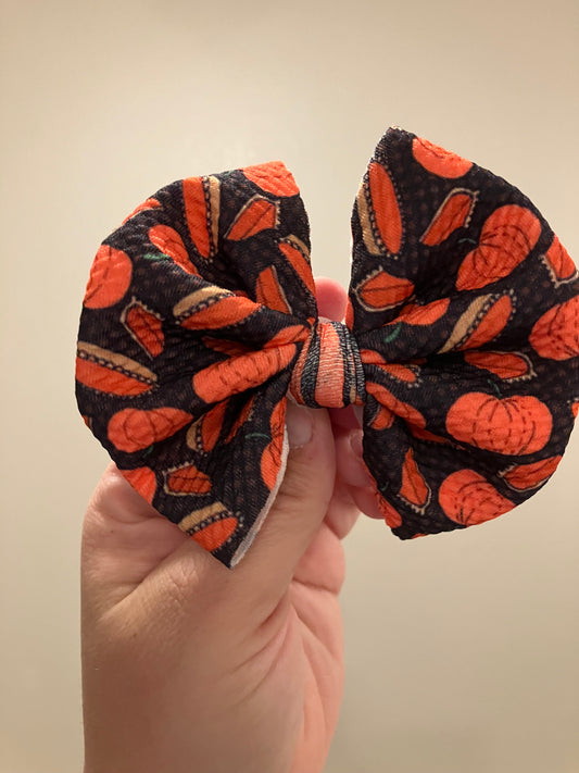Pumpkin and apple pie clip bows