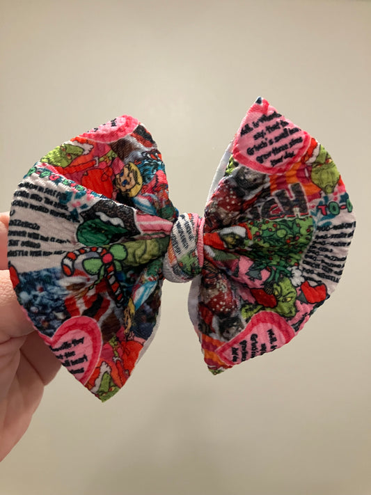 Pink mean guy clip bows