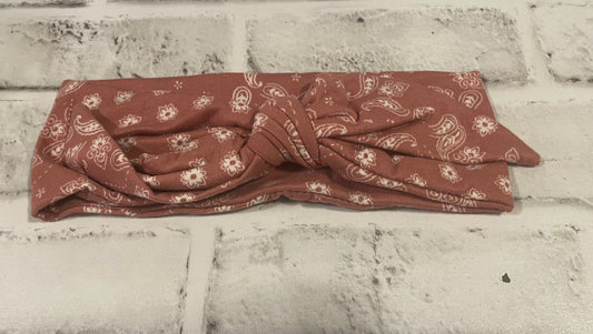 Mauve bandana adult tie headbands