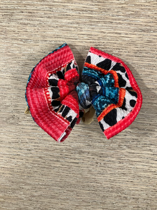 Serape cow nylon bow