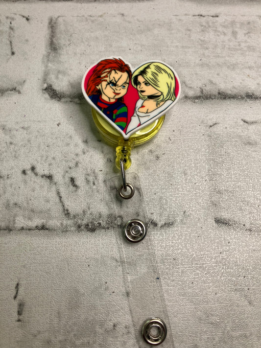 Chucky and bride badge reel