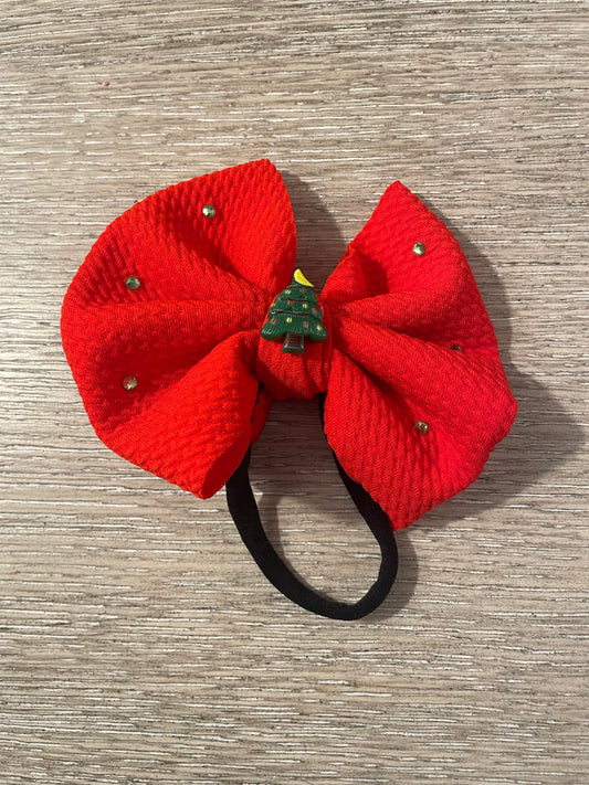 Red Christmas tree nylon bows