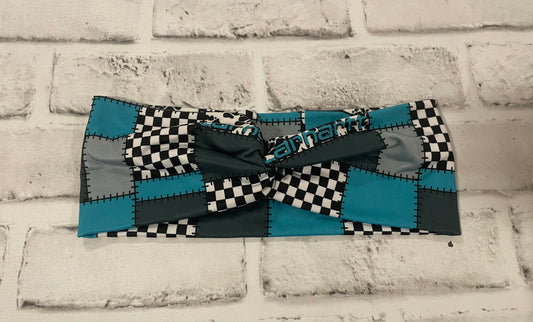 Teal patchwork workwear adult