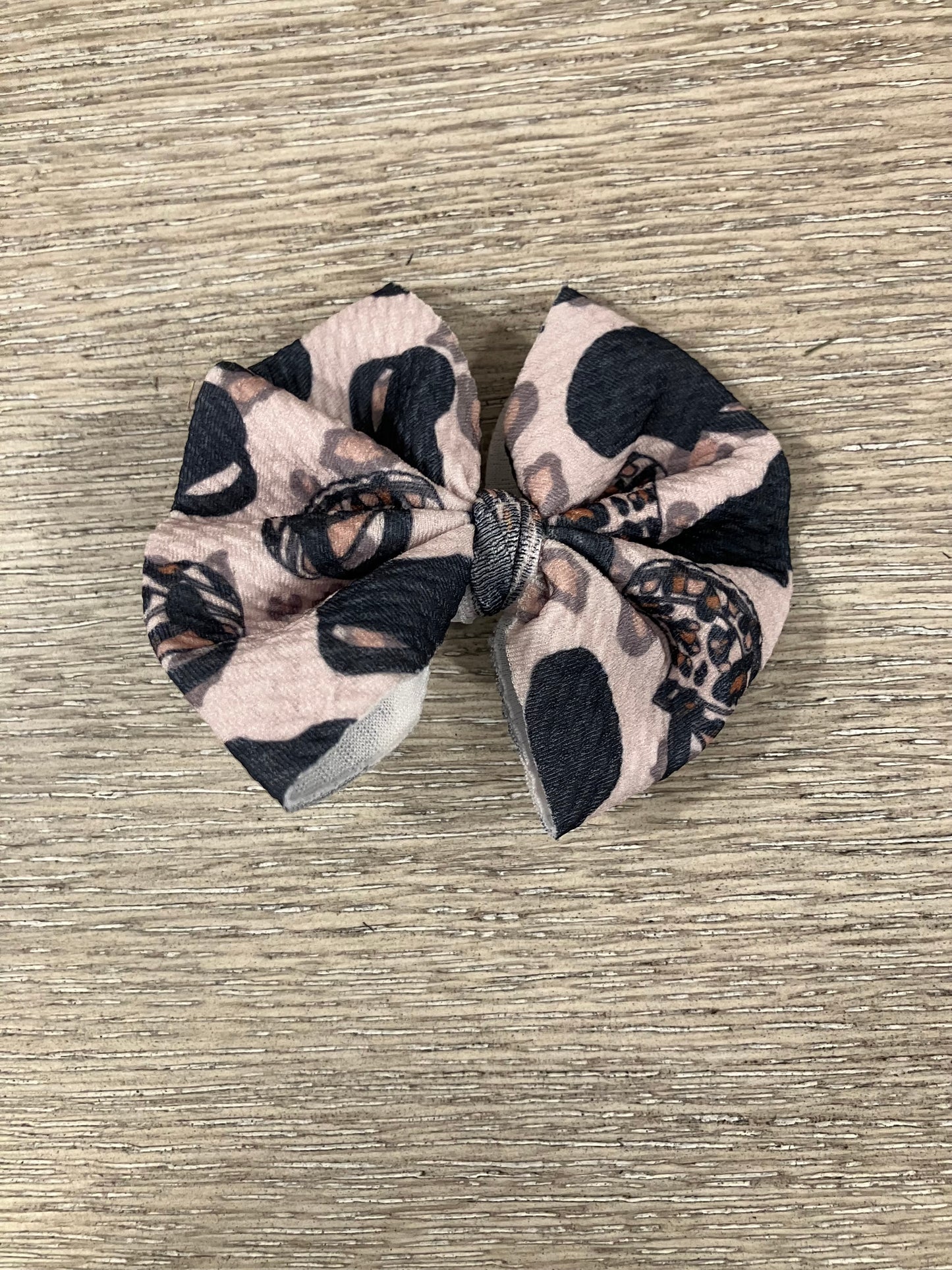 Leopard croc clip bows