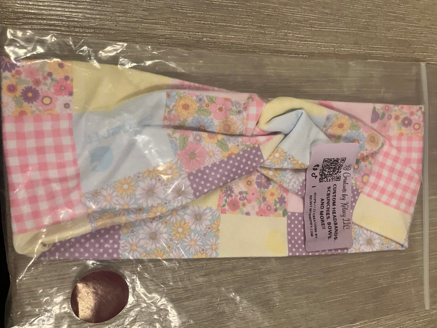 Spring patchwork child headband