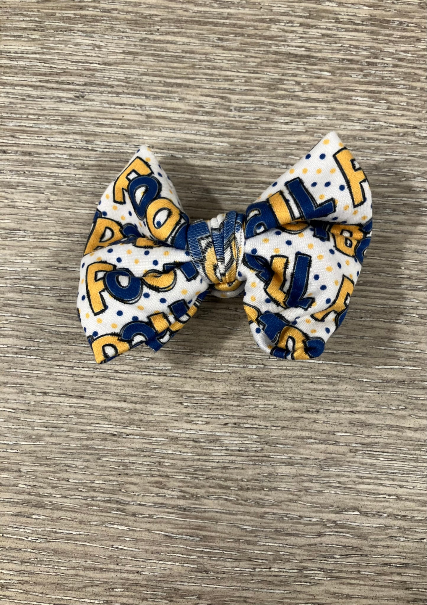 Football gold blue clip bows