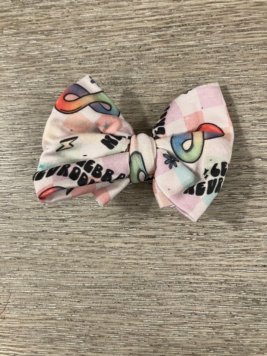 Celebrate neurodiversity clip bows