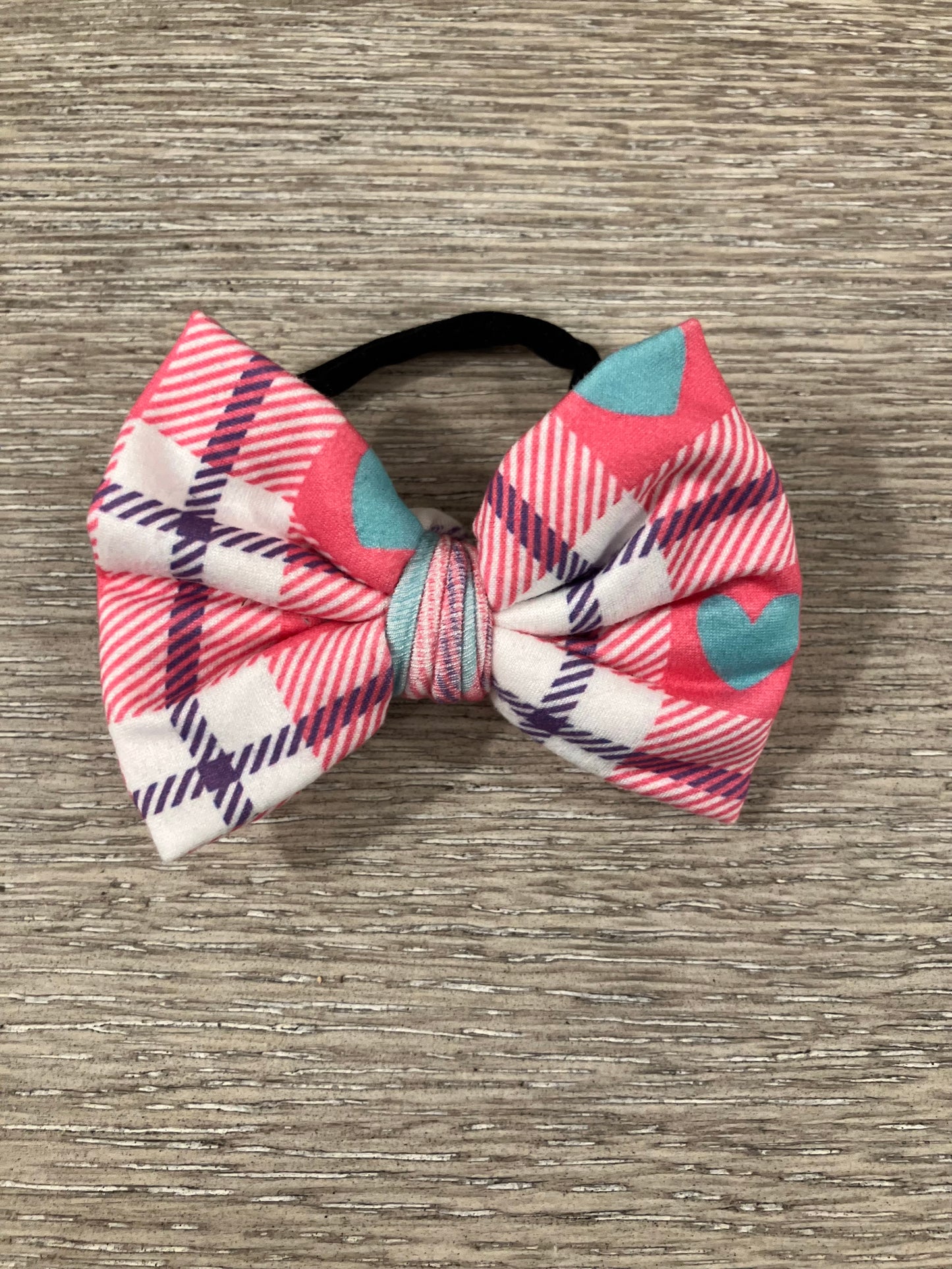 Pink plaid nylon bows