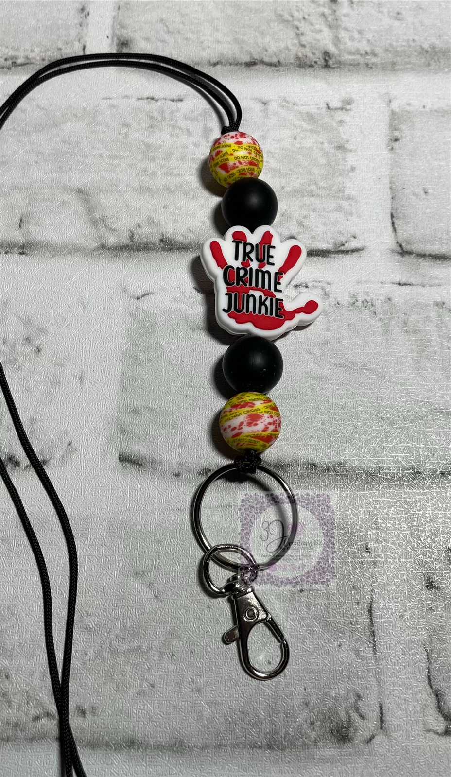 True crime hand lanyard🩵