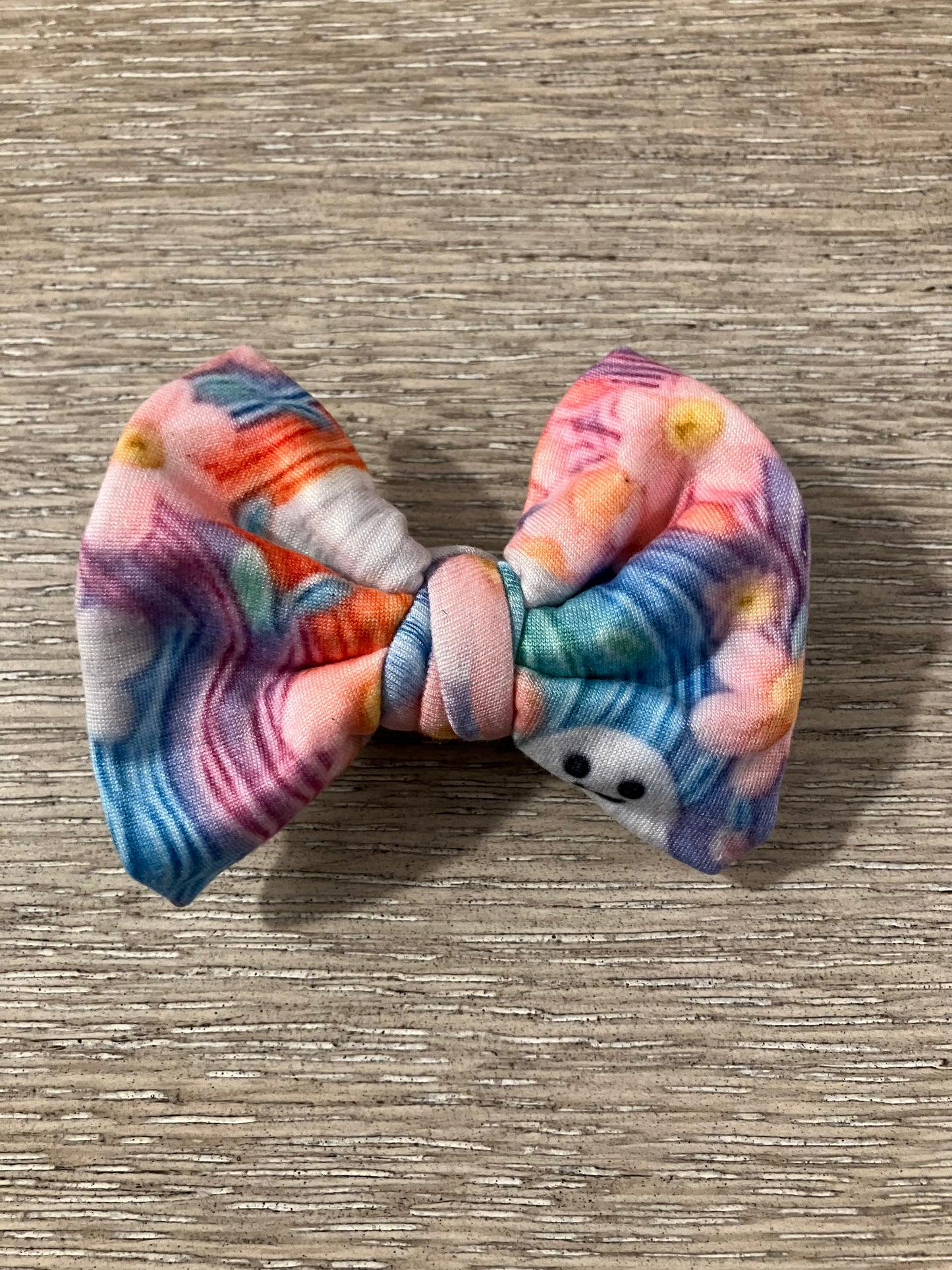 Rainbow ghost clip bow