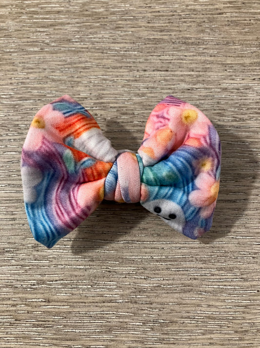 Rainbow ghost clip bow
