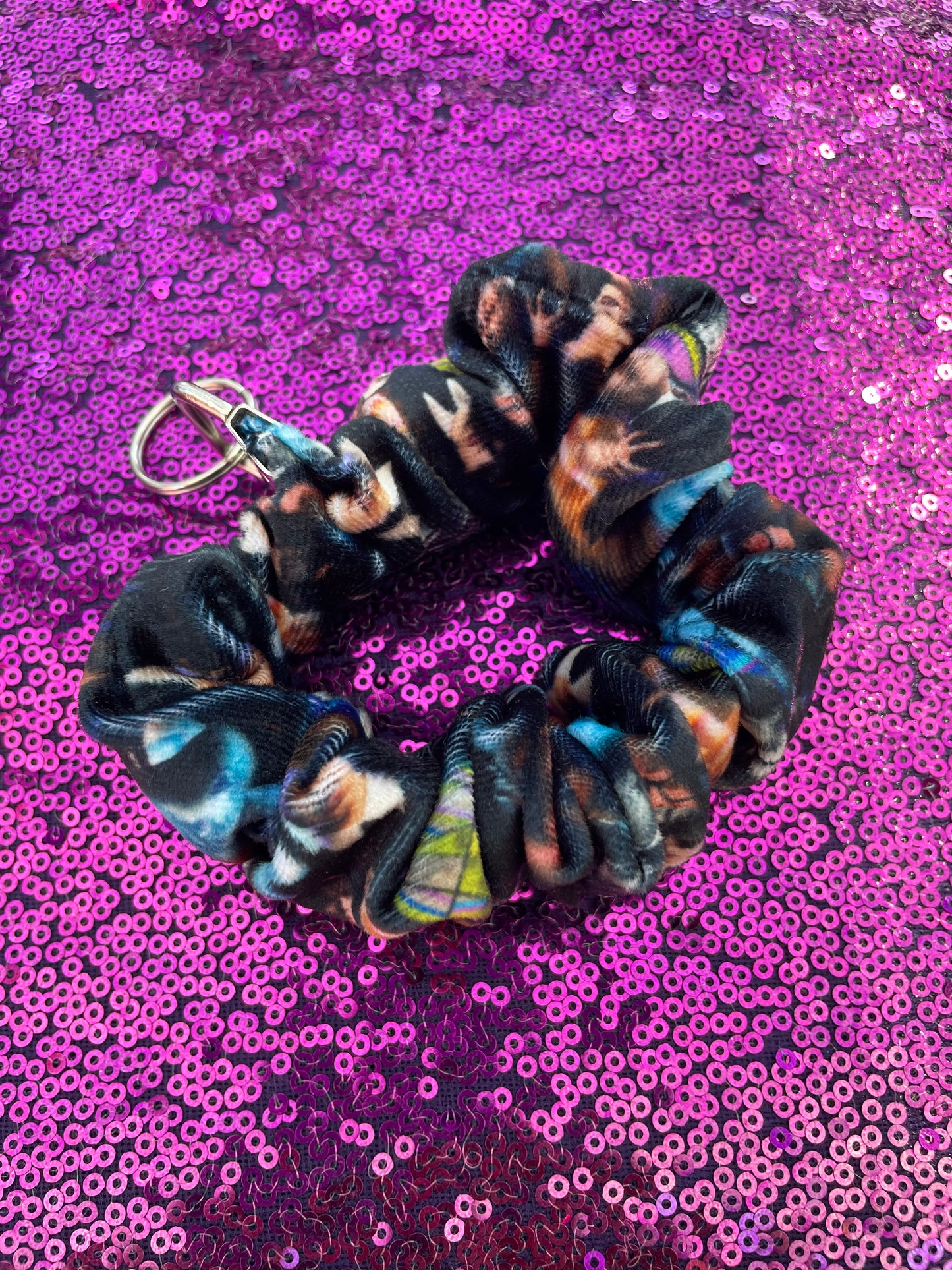 Goth girl scrunchie keychain