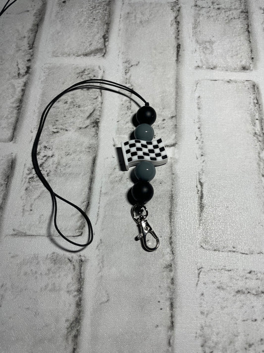 Checkered flag car charm/freshie holder