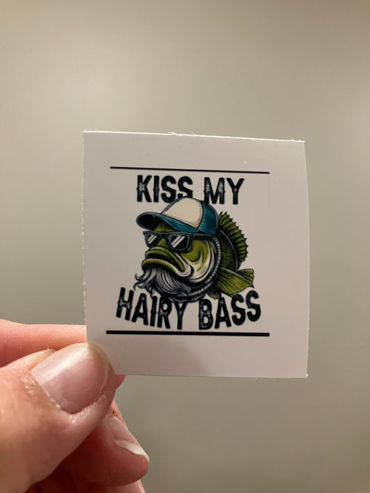 Kiss my hairy bass stickers