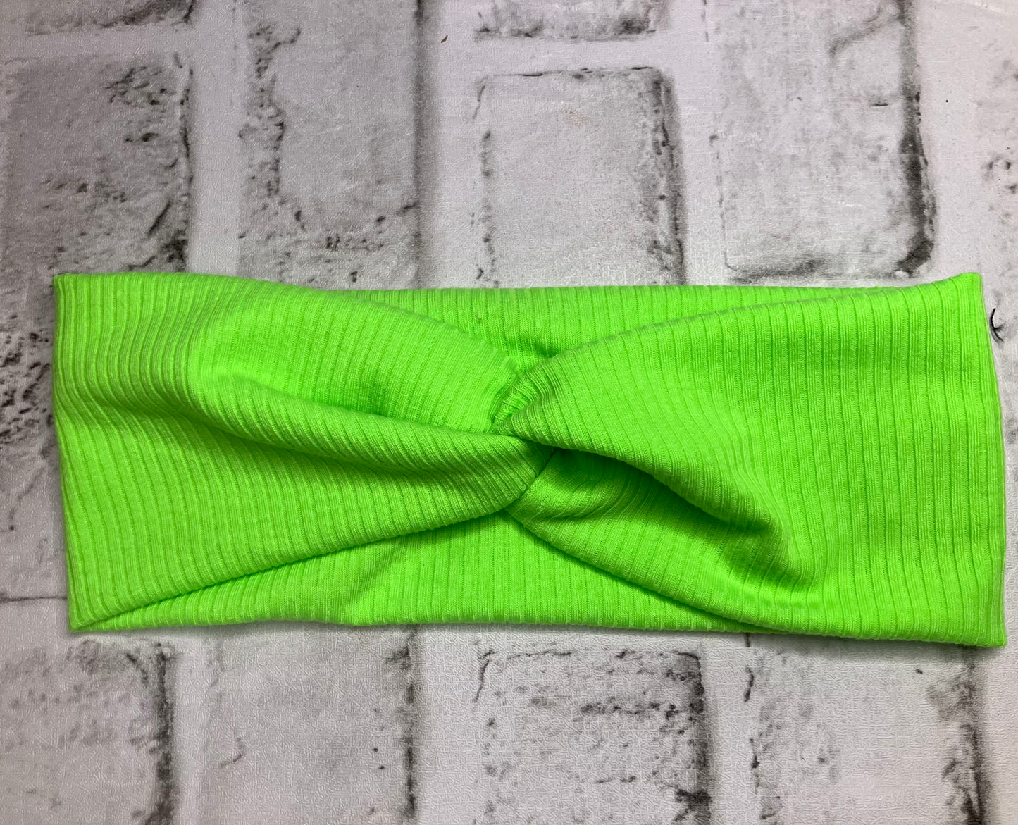 Lime green ribbed child headbands