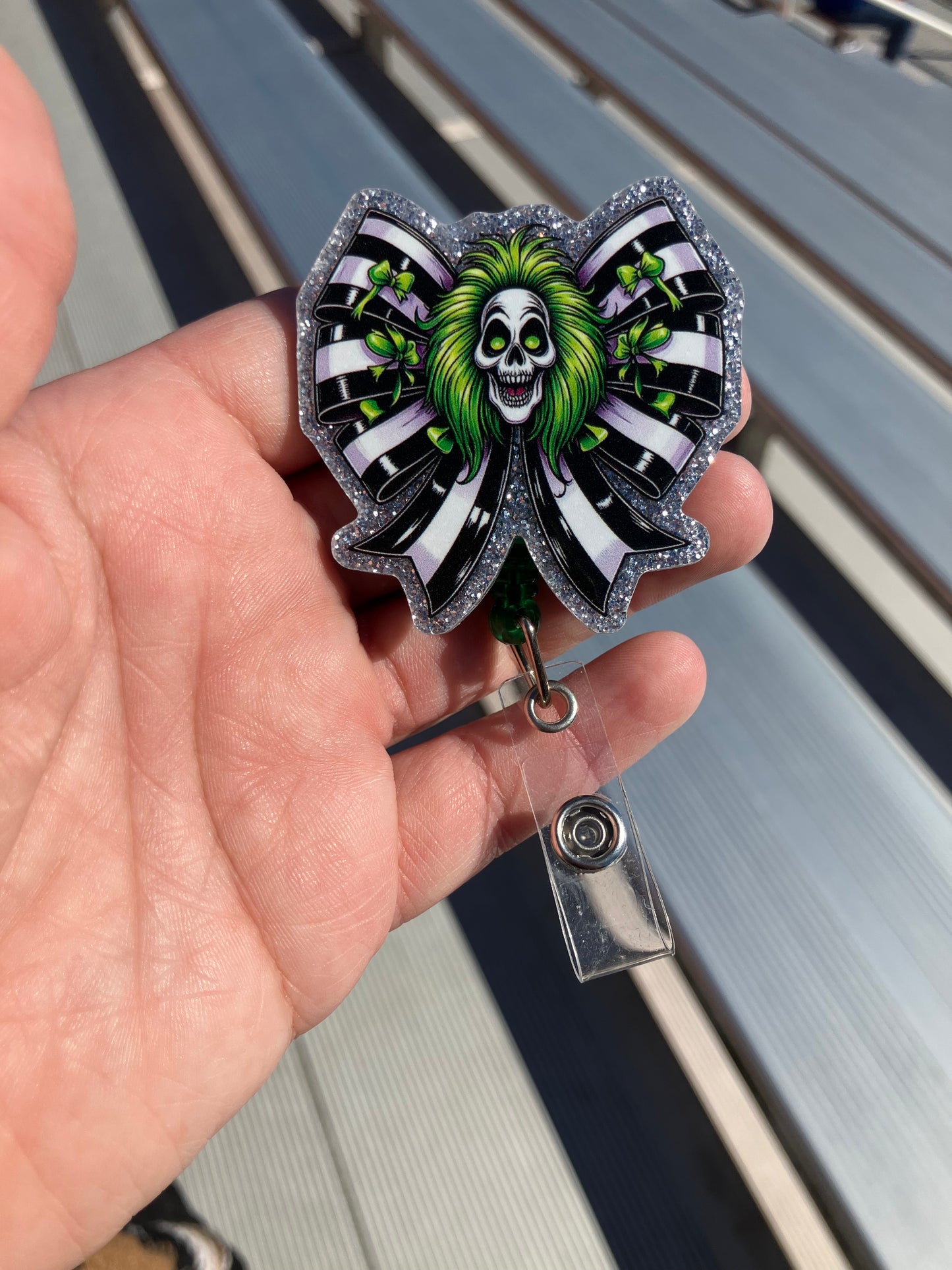 Beetle juice badge reel