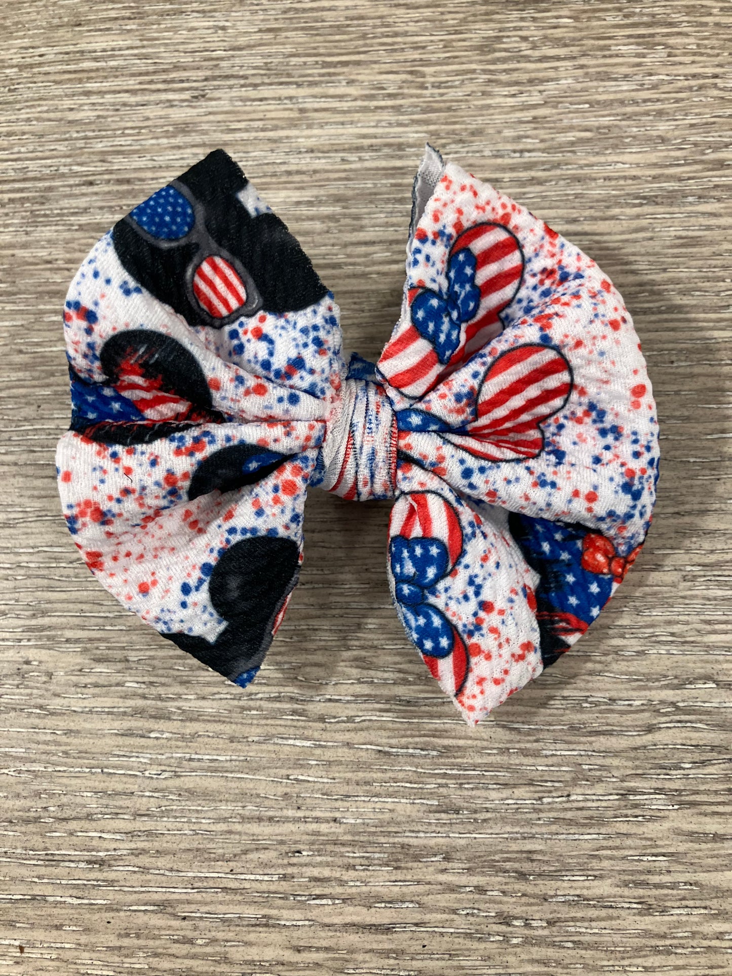 Patriotic mouse clip bow