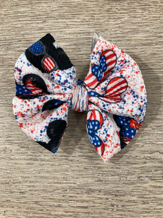 Patriotic mouse clip bow