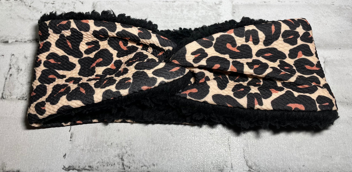 Leopard adult ear warmer