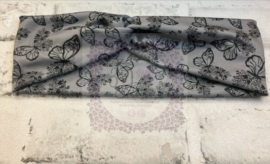 Gray butterfly adult headbands