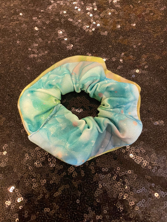 Rainbow watercolor scrunchies