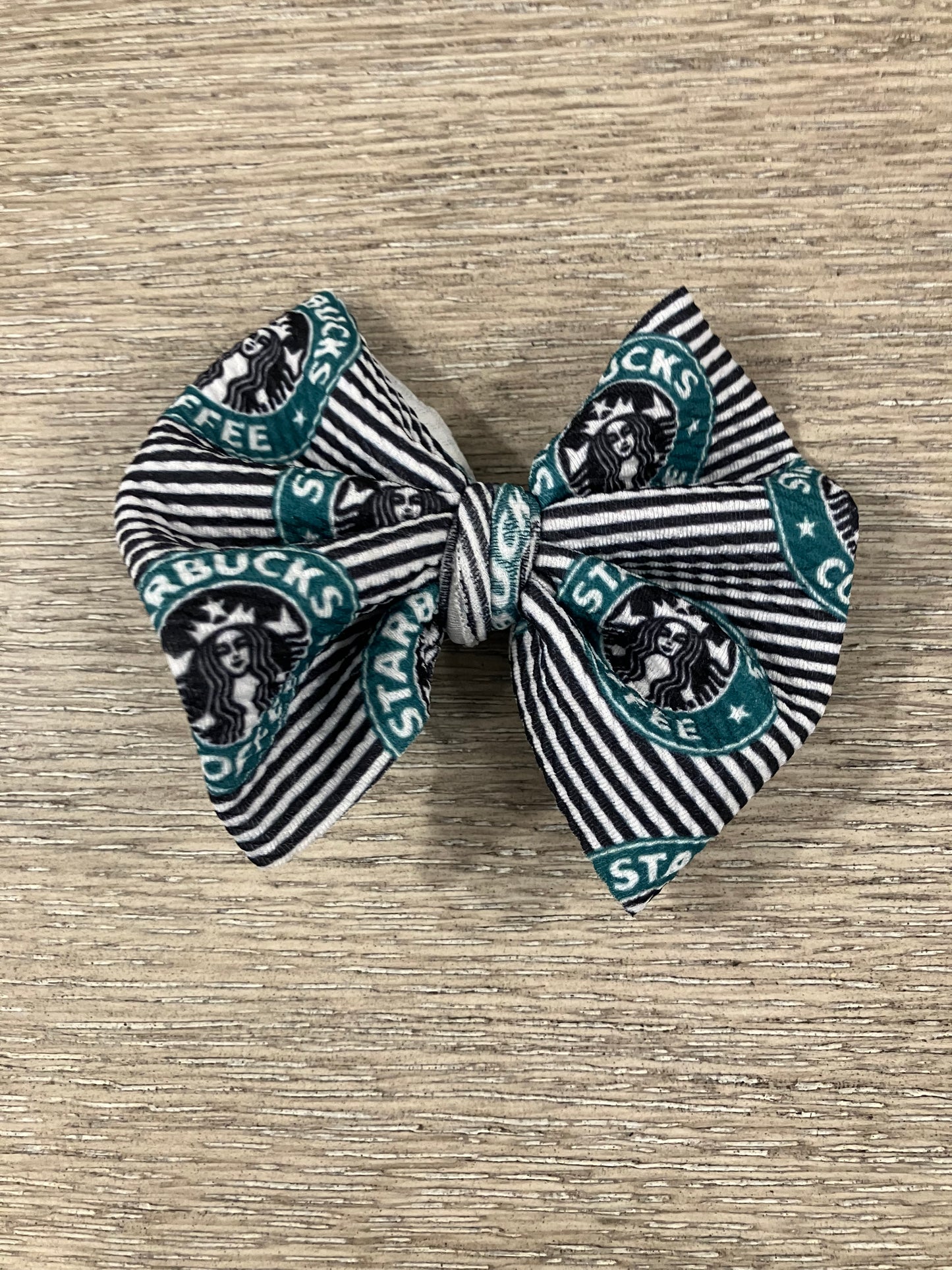 Coffee stripes clip bows