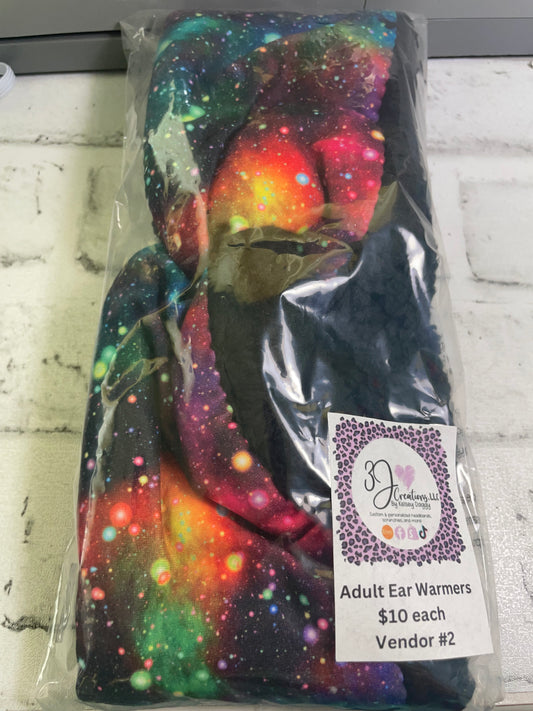 Rainbow smoke ear warmer adult