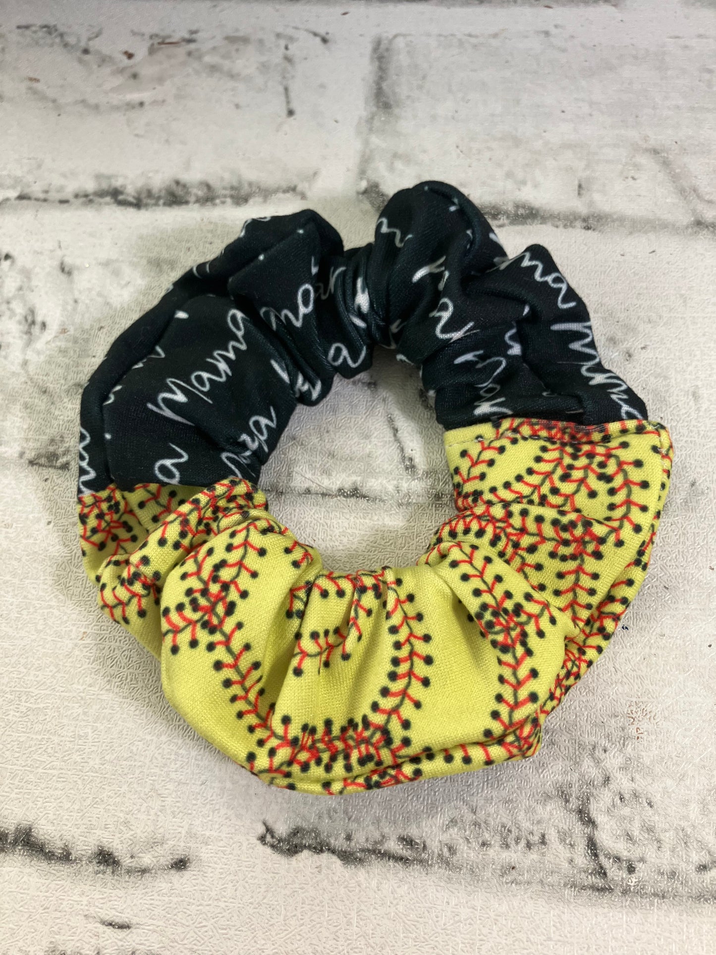 Mama softball scrunchies