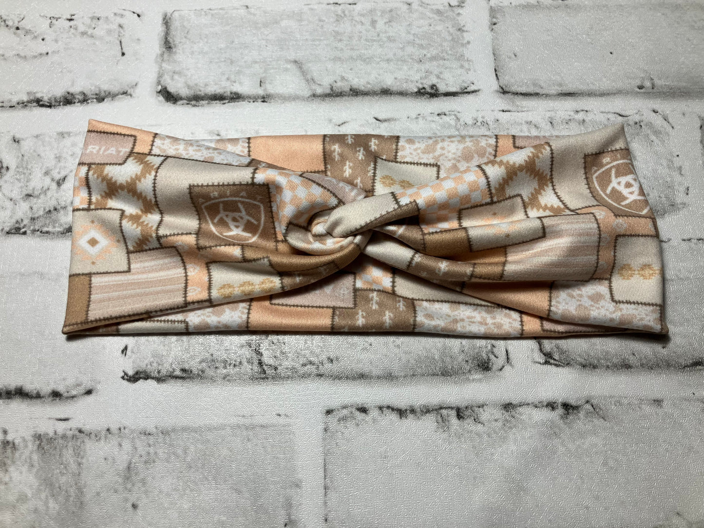 Blue collar beige child headbands