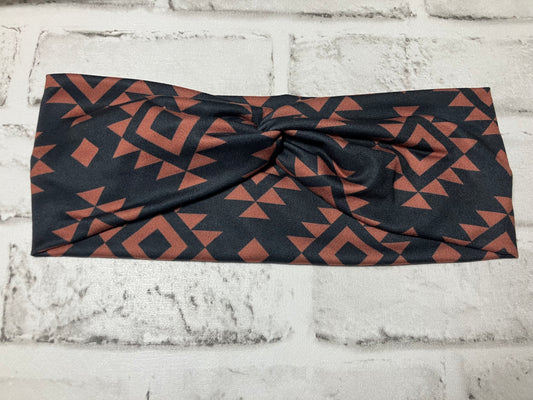 Black brown Aztec child headbands