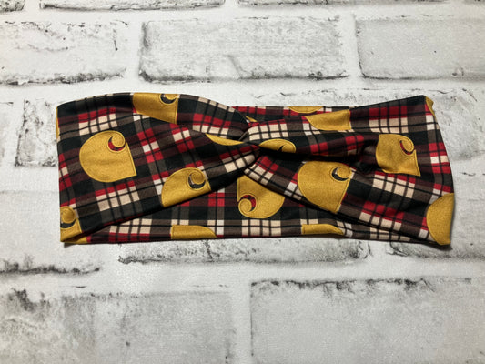 Plaid workwear adult headband